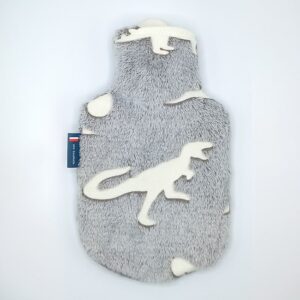 Bouillotte à eau 0.8l, housse polaire "Dino" Phosphorescent - Made in France